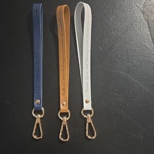 BN Set of Three Leather Keychain Straps With Bible Verses